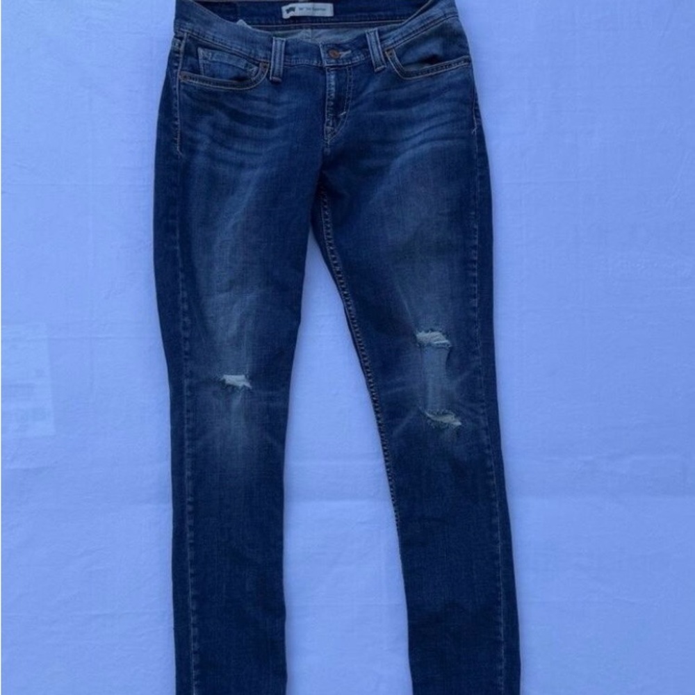 Levi's Jeans 524 Too Superlow Skinny (28 X 32) Women's Denim Dark Wash Zip Fly